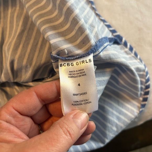 BCBGirls Blue and White Casual A-Line Shirt Dress - Picture 4 of 6